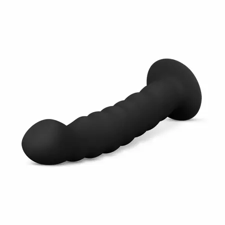 EasyToys Silicone Strap-On System - Adjustable Harness & Curved Model, Black