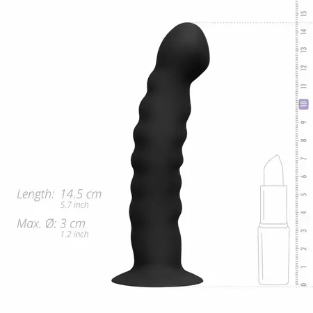 EasyToys Silicone Strap-On System - Adjustable Harness & Curved Model, Black
