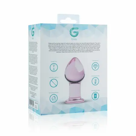 Glas Pink Medium Anal Glass Plug - Smooth Borosilicate, 4.3 cm