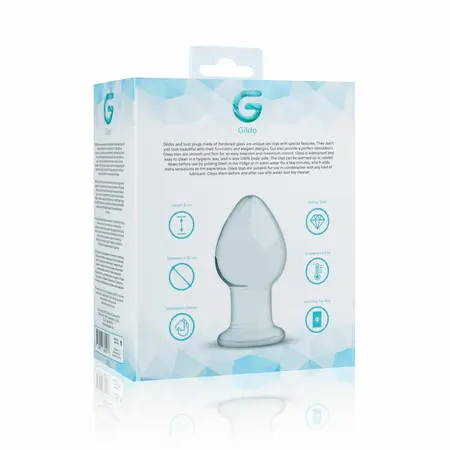 Glas Intimate Plug Model No. 26 Clear Glass Medium Size