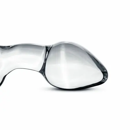 Glas No. 13 Curved Glass Plug with Pull Ring - Transparent, Medium Size