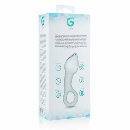 Glas No. 13 Curved Glass Plug with Pull Ring - Transparent, Medium Size