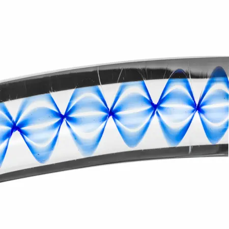 Glas Glass Intimate Model No. 4 - Transparent with Blue Spiral, Flat Base