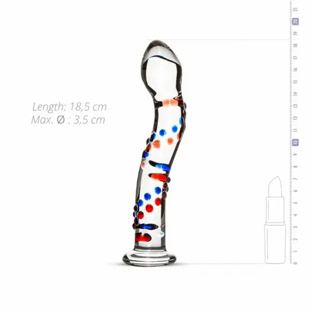 Glas No. 3 Glass Intimate Device with Textured Coloured Accents 19 cm