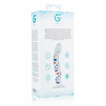 Glas No. 3 Glass Intimate Device with Textured Coloured Accents 19 cm