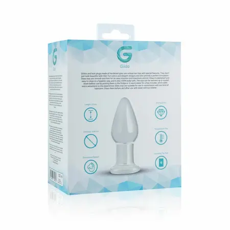 Glas Medium Crystal Clear Glass Intimate Plug - 3.9 cm, Smooth Surface