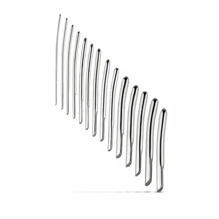 Sinner Gear 14-Piece Stainless Steel Intimate Dilator Set, 0.4-1.7 cm