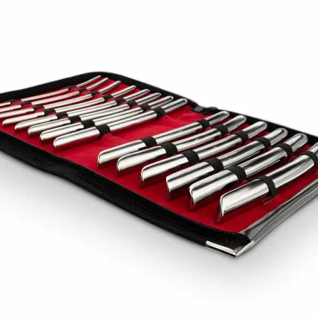 Sinner Gear 14-Piece Stainless Steel Intimate Dilator Set, 0.4-1.7 cm