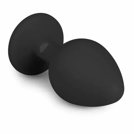 EasyToys Diamond Plug Medium Black - Silicone Intimate Accessory with Crystal Base