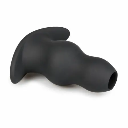 Ouch! Silicone Hollow Plug Medium - Soft Flexible Design, Black
