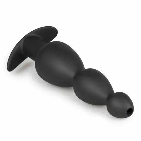 Sinner Gear Hollow Silicone Black Plug - Anatomical Design, Large