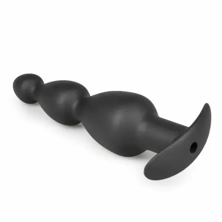 Sinner Gear Hollow Silicone Black Plug - Anatomical Design, Large