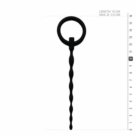 Sinner Gear Silicone Urethral Sound with Pull Ring - Flexible Wavy Design