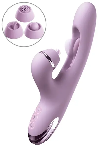 Fantasy For Her G-Touch Pulse Pro Purple Multi-Attachment Vibrator 23.4cm