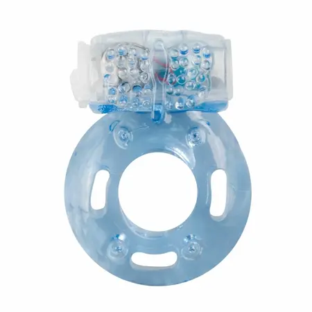 EasyToys Vibrating Intimate Ring with Studded Stimulator, Stretchable, Clear