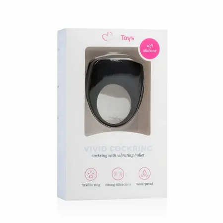 Vivid Silicone Intimate Ring with Removable Bullet Vibrator Black