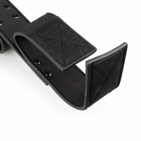 EasyToys Adjustable Restraint Bar with Faux Leather Cuffs - Black, Universal Fit