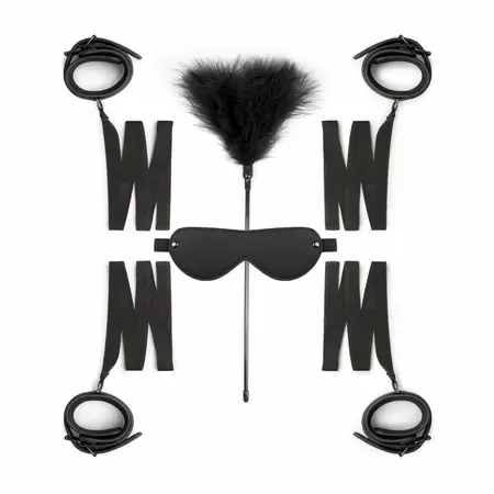EasyToys Bondage Starter Kit - Adjustable Cuffs & Eye Mask Set