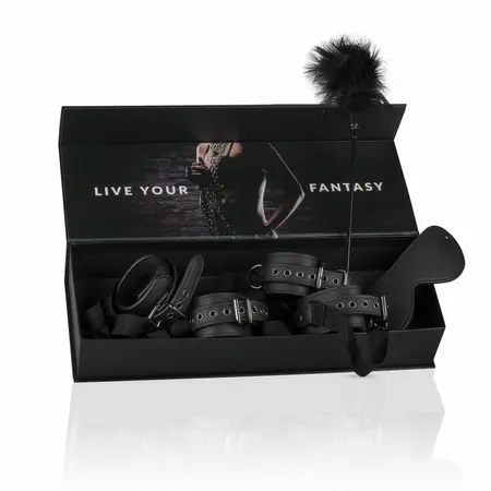 EasyToys Bondage Starter Kit - Adjustable Cuffs & Eye Mask Set