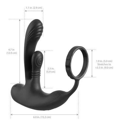 AFE Ass-Gasm IntiMotion Black - Multi-Motor Anal System, 15.9 cm
