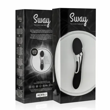Sway Vibes Dual-Ended Wand Massager Black Rechargeable Waterproof