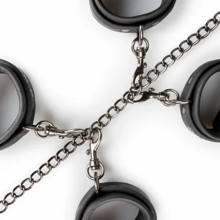 EasyToys Bondage Set - Adjustable Faux Leather Collar & Cuffs Kit