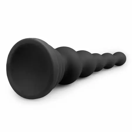 Kiotos Cone Shape Silicone Model with Beaded Structure Black 16.5 cm