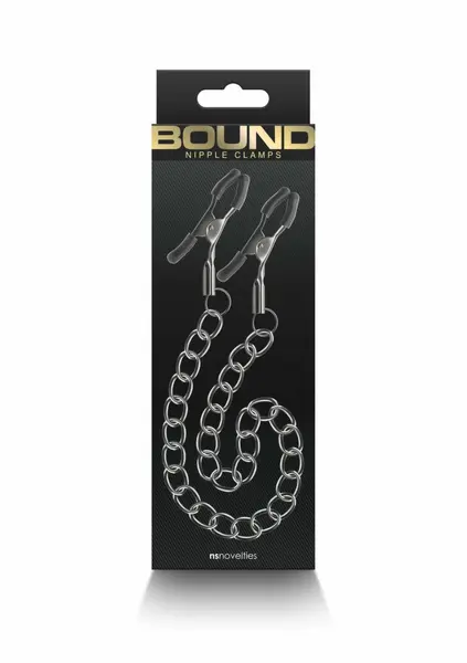 NS Novelties Nipple Clamps DC2 Adjustable Silicone-Tipped Metal Clips