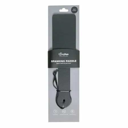 Ouch! Black PU Leather Impact Paddle - Ergonomic, Durable, 32 cm