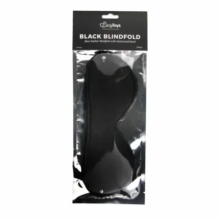 EasyToys Leather Eye Mask with Adjustable Elastic Band - Black