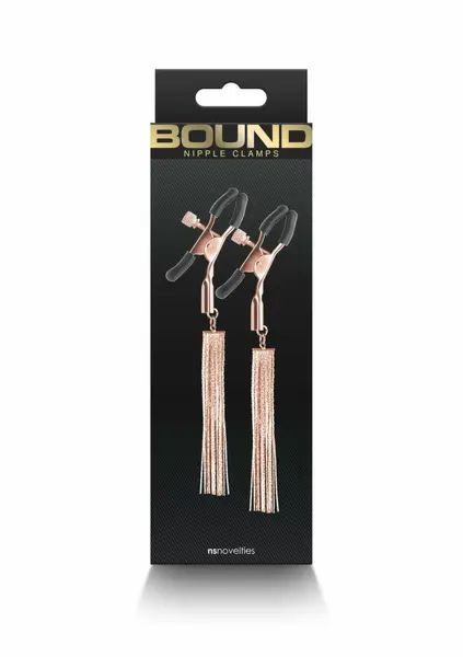 NS Novelties Bound Adjustable Nipple Clamps D2 Silicone Tips Metal
