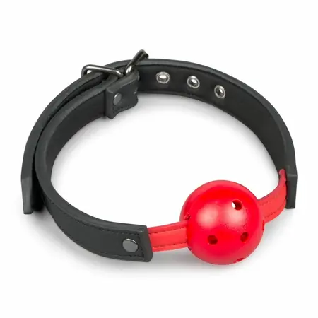 Регулируема PVC топка за уста, червена