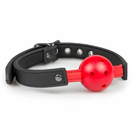 Регулируема PVC топка за уста, червена
