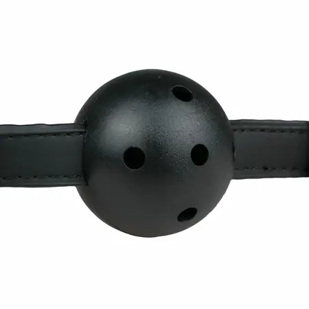 Easytoys Adjustable PVC Ball Gag Black - Faux Leather Comfort Strap