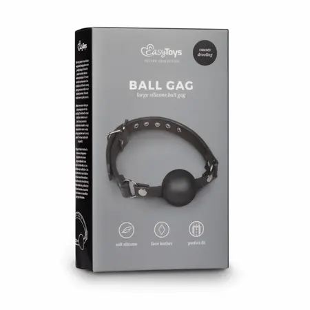 EasyToys Adjustable Faux Leather Head Harness with Large Silicone Ball