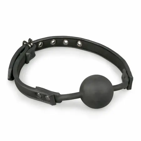EasyToys Silicone Ball Gag Adjustable Strap Black Comfortable Design