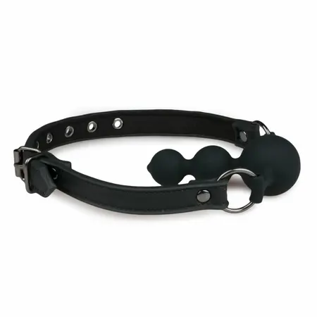 EasyToys Silicone Bead Gag Adjustable Strap Black 8718627528235
