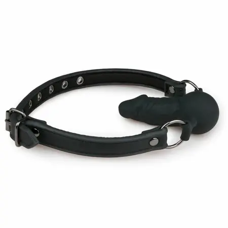 EasyToys Silicone System Ball Gag Adjustable 60 cm Black 9.5 cm Insertable