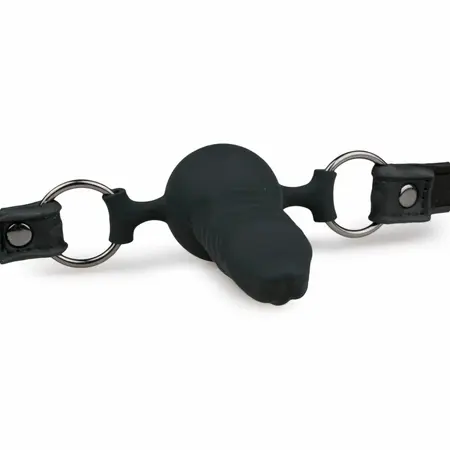 EasyToys Silicone System Ball Gag Adjustable 60 cm Black 9.5 cm Insertable