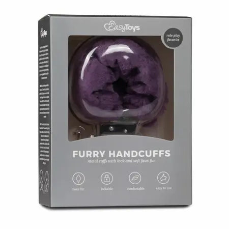 EasyToys Plush Wrist Restraints Purple - Soft Adjustable Cuffs