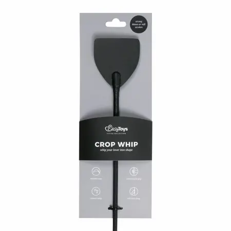 Ouch! Black Leather Impact Tool with Decorative Metal Caps, 45 cm
