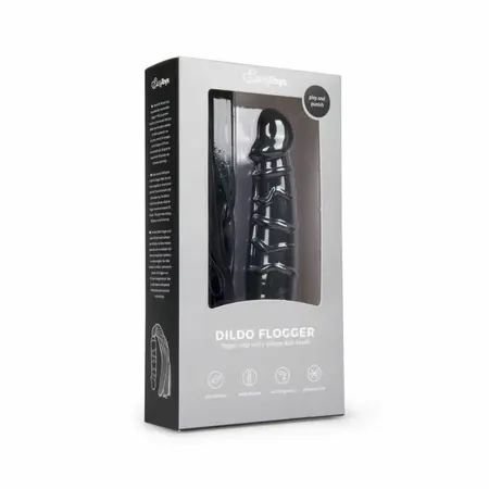 EasyToys Silicone Impact Flogger with Anatomic Grip Black 37cm