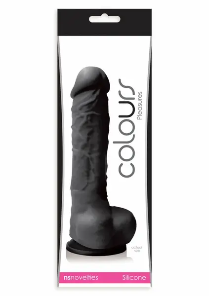 Pleasures Dildo 5 inch Silicone Model with Suction Cup, Black