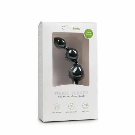 EasyToys Silicone Prostate Model with Graduated Beads, Black, 20 cm