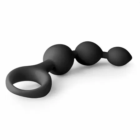 EasyToys Silicone Prostate Model with Graduated Beads, Black, 20 cm