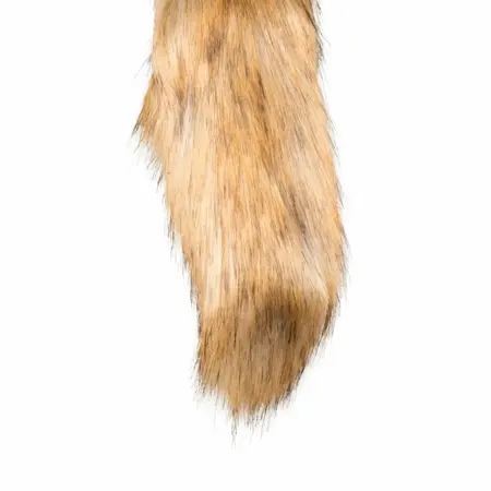 Rimba Aluminium Plug with Faux Fox Tail - Silver & Grey, Medium