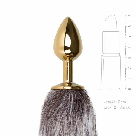 Pipedream Fox Tail Aluminum Model - Intimate Stainless Attachment, Silver/Gray