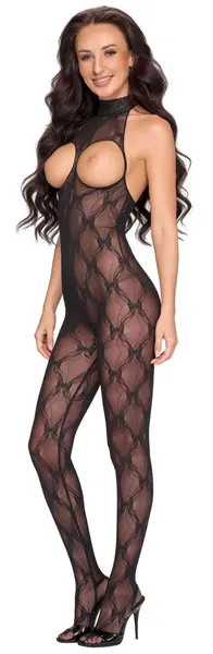 Fantasy Catsuit Open Cup & Crotchless Lace Black XL/2XL