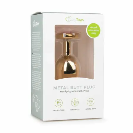 Sinner Gear Aluminium Plug with Heart Crystal Medium Silver