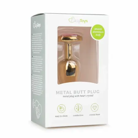 Diogol Aluminium Heart Jewel Plug Small Silver Temperature Play